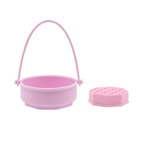 Support de rangement multifonctionnel en silicone écologique pour nettoyage de pinceaux de maquillage, avec bol de drainage suspendu pour bureau, usage domestique et commercial, personnalisable