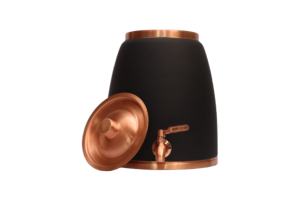 Distributeur d'eau moderne en cuivre pur noir mat - Pot Matka ayurvédique sans soudure avec robinet anti-fuite pour la décoration de la maison et des hôtels - Product Image 4