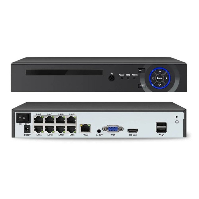 XMeye VMS 8MP 8CH POE NVR Security Camera System H.265 P2P Smart Playback 4K NVR Model N6708HE-4K-POE DATUO