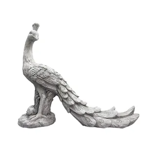 2024 Peacock Statue Medium Large Garden Peacock Decorative Resin Art Sculpture Peacock Statue