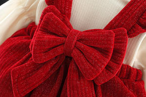 HANO 2024 invierno <span class=keywords><strong>Wamr</strong></span> Bebé Ropa conjunto dulce niña coreano arco camisa vestido dos piezas conjuntos de ropa - Product Image 4