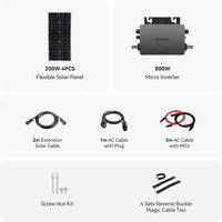 Kit solaire Plug and Play Balkonkraftwerk 800W 600W Système de balcon PV Micro-onduleur flexible et réglable Centrales solaires sur réseau