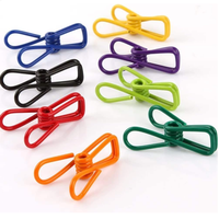 10 pièces/sac pinces à linge colorées pinces à copeaux en acier enduit de PVC pince à linge en acier inoxydable coupe-vent