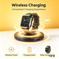 Montre connectée HYK H11 avec carte SIM cellulaire, suivi d'activité, boussole, appels, moniteur de fréquence cardiaque et d'oxygène sanguin, pour sports de plein air