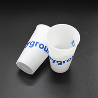 Tasse à thé blanche opaque en plastique, pour emballage alimentaire, 500 ml, tasse à boisson, avec impression IML en PP