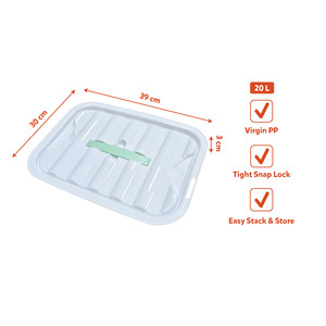 20L Virgin PP Plastic Eco-Friendly Organizer <b>Box</b> Lid Multi Color <b>Lockable</b> Stackable Storage Container Heavy Kitchen/Bathroom - Product Image 4