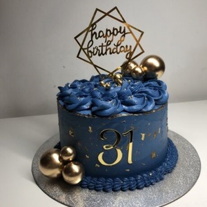 Decoración de feliz cumpleaños dorada personalizada al por mayor, adorno acrílico para tarta para fiesta de aniversario, adorno para tarta, decoración - Product Image 6