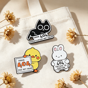 Página de error 404 - Pin de programador de dibujos animados de gato negro y conejo, broche de animal para ropa y mochila, accesorios metálicos, venta al por mayor personalizada - Product Image 3