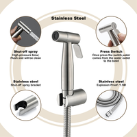 IFAN Robinetterie de douche en acier inoxydable, Ensemble douchette WC portative, Pulvérisateur de bidet pour salle de bain