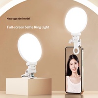 Lampu Cincin Layar Penuh Putih 450 Studio Profesional Portabel Klip Ponsel Lampu Kecantikan Lembut 10-50W