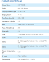 Delta DOP-108IG DOP-100 I-Type Écran tactile HMI 8 pouces 800*600 TFT Ethernet intégré 3 ports COM Interface homme-machine