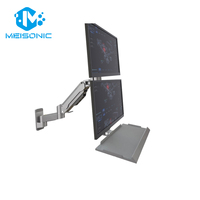Support double moniteur réglable Meisonic T8-GA02KB-SPA, bras en alliage d'aluminium, rotation à 360°, support d'écran pour moniteurs de 32 pouces, neuf
