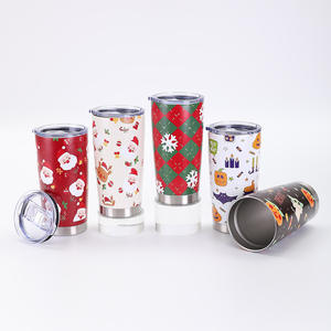 Tasse à bière sous vide de Noël en acier inoxydable de 20oz motif de personnalité imprimé en 3D transfrontalier avec couvercle bouteille d'eau - Product Image 3