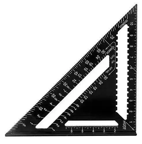 Regla triangular 12 "7'herramienta de medición de velocidad cuadrada de aleación de aluminio para ingeniero carpintero regla Triangular