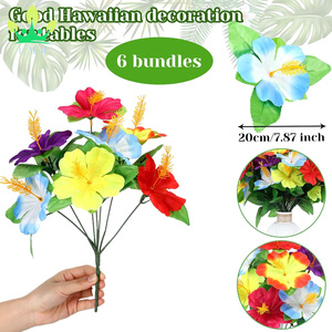 6 ชิ้น<span class=keywords><strong>ฮาวาย</strong></span>ดอกไม้ช่อดอกไม้สําหรับตารางFaux Hibiscusช่อดอกไม้ประดิษฐ์ดอกไม้เขตร้อนสําหรับLuauฤดูร้อนธีมพรรคโปรดปราน - Product Image 2