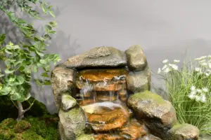 Прочный садовый водный фонтан с тропическим лесом, большая уличная напольная фонтана со светодиодной подсветкой