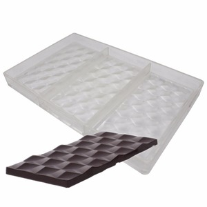 CT04 ferramentas de decoração do bolo Policarbonato Moldes Chocolate Semi esfera 3D redemoinho Chocolate Bar Mold Plastic bolo fornecedores Bandeja - Product Image 1