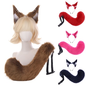Bandeau en peluche polyester avec oreilles de loup, oreilles de renard, pour <span class=keywords><strong>cosplay</strong></span> d'Halloween, fait main, pour <span class=keywords><strong>femme</strong></span> adulte, simulation d'oreilles et de queues d'animaux - Product Image 1