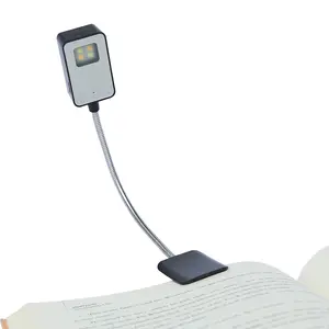 2 Light Color Stepless Dimmable Rechargeable Flexible Metal Free Twist Hose Neck Led Clip Book Light