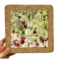 Fabricant rond carré vierge en bois sous-verres Posavasos Corcho sous-verres à sublimation liège épais pour boissons