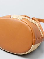 Nuevo bolso de mano de cubo de paja para mujer, bolso cruzado para mujer, bolso de hombro de moda de diseñador de lujo de PU con letras de palabras sólidas