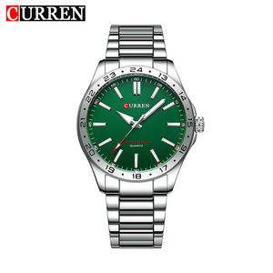 Montre de luxe pour homme CURREN 8452, style sportif vintage, avec motif de dessin animé, boîtier en alliage, bracelet en acier inoxydable, étanche 3 ATM, lumineuse - Product Image 1