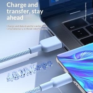 Câble de données tressé Type-C, câble de charge rapide <span class=keywords><strong>Macaron</strong></span> compatible avec Huawei, Honor et Xiaomi. - Product Image 2