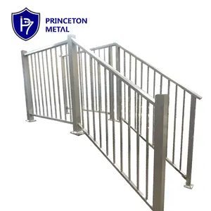 Disesuaikan sudut miring langkah belok balkon tangga aluminium pagar balustrade