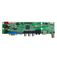 Papan Kontrol LCD LVDS Pemantauan Keamanan JX/OEM Tegangan Lebar 9~24V Full HD 1920x1080 VGA USB AV Input Mendukung PAL/NTSC/SECAM
