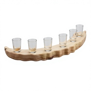 Support en bois courbé haut de gamme fait main, rustique, pour présentation de boissons, idéal pour le salon - Product Image 1