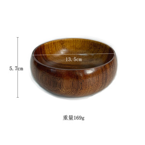 Ensaladera grande de fondo plano de madera de acacia, tazón mezclador de patrón sólido para uso de vajilla para fideos instantáneos, masa de fruta - Product Image 6