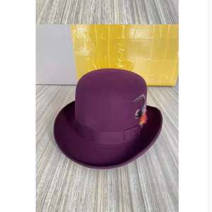 ND126 Sombreros de Lana para Adultos, Sombrero Fedora de Lana, Gorras de Lana con Banda Ancha, Sombrero Boater de Lana Británico Vintage - Product Image 3