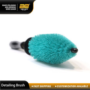 Brosse de nettoyage et de <span class=keywords><strong>lavage</strong></span> de roues de voiture bleue haute performance 15/18 pouces avec manche en plastique et poils en PP pour le detailing automobile - Product Image 3