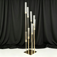 Candelabro de Metal Moderno al por Mayor para Centro de Mesa de Boda, Decoración de Mesa de Comedor, Guía de Eventos