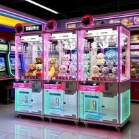 Machine à saisir les poupées Machine à grue à griffes jouet à pièces Cabinet transparent Machine à griffes d'arcade avec paiement par carte Jeu d'arcade
