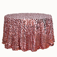 Vente en gros de nappes rondes dorées de luxe à paillettes brodées de 18mm pour décoration de mariage et de fête
