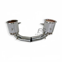 Colector de escape de alto flujo con aislamiento de 200 celdas para Porsche 911 992 3.0T 2020+ SS304, mejora sin interrupciones de luz del motor