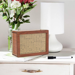 Tirelire en bois pour adultes et adolescents, coffre-fort à monnaie réutilisable, avec compteur de billets, écologique, solide, décorative, cadeau - Product Image 3