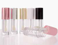 Tube en plastique transparent de 10 ml pour lèvres, rechargeable, avec surface givrée et capuchon couronne, pour cosmétiques DIY, fournitures de beauté, vente en gros