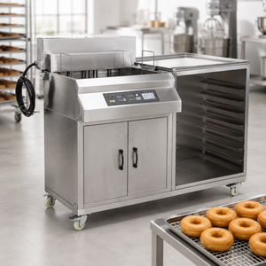Freidora Industrial <span class=keywords><strong>de</strong></span> Acero Inoxidable, Eléctrica, para Donuts, con Control Digital, 6000W, para Restaurante o Panaderí<span class=keywords><strong>a</strong></span>, Capacidad para 4 Bandejas - Product Image 1
