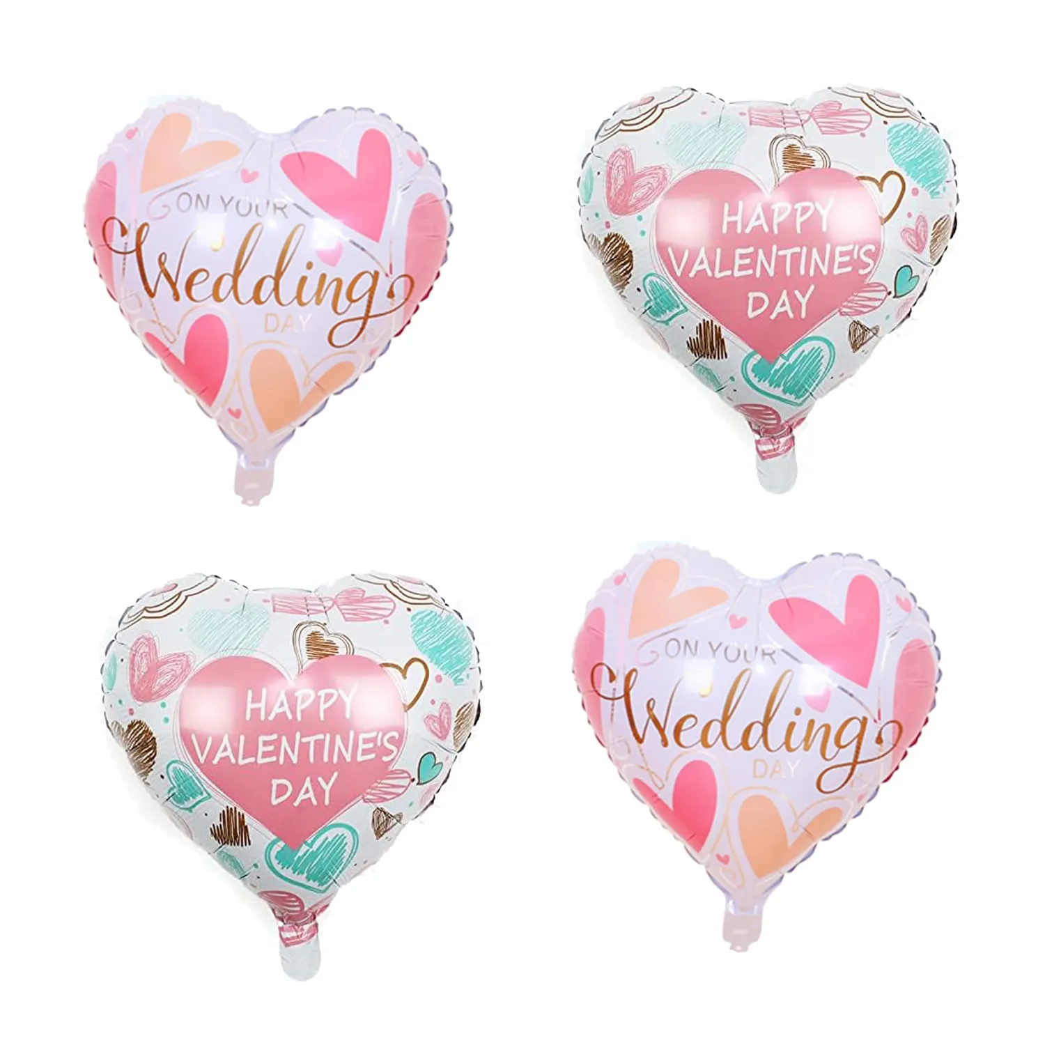 Ballons en aluminium en forme de coeur rose pour décorations de mariage, fête de fiançailles, Saint Valentin