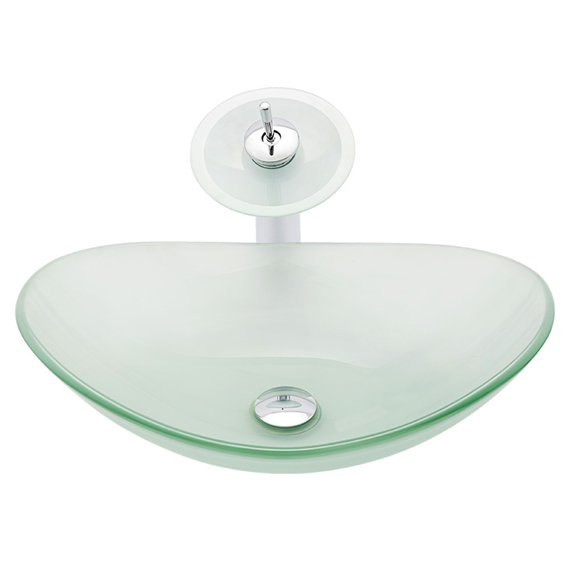 CUPC Oval individuo moderno diseño esmerilado de vidrio blanco de baño precio de las cuencas de lavado de