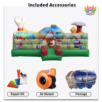 Château Gonflable Saison Chaude avec Toboggan, Maison de Rebond Personnage de Dessin Animé, Combo Gonflable pour Enfants, Rebondisseur Gonflable pour Enfants