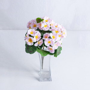 Uv kháng thực tế trang trí nội thất Lụa Nhân Tạo Geranium Flower Bush Begonia Rose trong nhà và ngoài trời bó hoa - Product Image 5