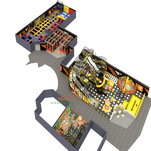 Sân chơi phiêu lưu trong nhà của trẻ em với bể bơi bóng Trampoline trượt lớn làm bằng gỗ nhựa sang trọng cho trẻ em vui vẻ - Product Image 2