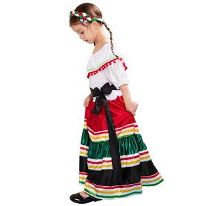 Ecowalson - Disfraz de Bailarina Folclórica Mexicana Tradicional de Jalisco para Niñas, Vestido Mexicano de Encaje para Niñas - Product Image 5