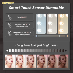 <strong>Mirror</strong> with <strong>Light</strong> LED <strong>Mirror</strong> Makeup <strong>Mirrors</strong> for Tabletop Cosmetic <strong>Mirror</strong> LED Dimmable Smart Table <strong>Mirror</strong> Touch Switch - Product Image 2