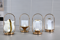 Lampes de table en cristal nordique rétro LED bar lampe de bureau USB rechargeable tactile veilleuse pour chambre hôtel bureau mariage