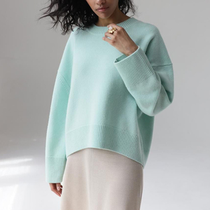 Nouveau tricot ras du cou double couche Europe et États-Unis Pull ample d'automne et d'hiver pour <span class=keywords><strong>femme</strong></span> - Product Image 2