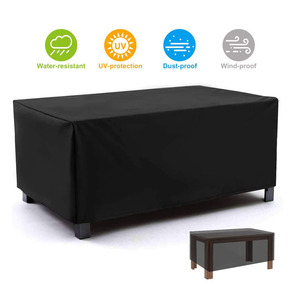 Customized Size Logo Waterproof Uv Proof 210d Polyester Outdoor Furniture <strong>Cover</strong> <strong>Patio</strong> <strong>Table</strong> <strong>Cover</strong> With Cord Fastener - Product Image 4